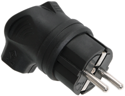 IEK OMEGA Вилка угловая каучук 16А 2Р+E IР44 PKR01-U-016-2-K02 - фото 118223