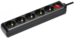 IEK Удлинитель У05К 5 мест с/з 5м 3х1мм2 16А 250В чер. WYP10-16-05-05-ZK-K02 - фото 118251