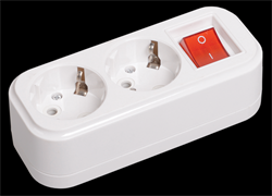 IEK Розетка переносная разб. с выкл. К02В 2 места CLASSIC KYP11-16-02-00-ZK - фото 118269