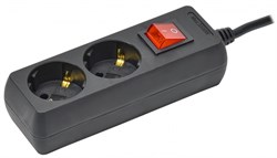 IEK Удлинитель У02К 2 места с/з 5м 3х1мм2 16А 250В чер. WYP10-16-02-05-ZK-K02 - фото 118356