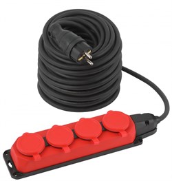 ЭРА Удлинитель силовой ЭРА UK-4e-3x1,5-40m-IP44(KG) с заземлением 4 розетки каучук 40м КГ 3х1,5мм2 IP44 Б0057589 - фото 118389