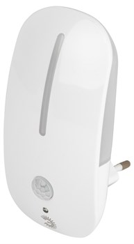 ЭРА Ночник - светильник светодиодный ЭРА NN-621-LS-MS-W в розетку с датчиком освещенности и датчиком движения белый Б0057212 - фото 118684