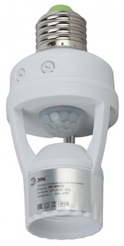 ЭРА MD 015 Датчик движения Датчик движения белый E27 60Вт 360 градусов 6м IP20 Б0043792 - фото 118727