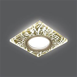 Светильник Gauss Backlight BL063 Квадрат. Золотой узор/Золото, Gu5.3, LED 2700K 1/40 - фото 12025