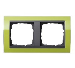 Рамка 2-пост, Gira Event Clear для центральных вставок цвета "антрацит" зеленый - фото 12364
