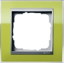 Рамка 1-пост, Gira Event Clear для центральных вставок "алюминий" зеленый - фото 12713