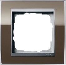 Рамка 1-пост, Gira Event Clear для центральных вставок "алюминий" коричневый - фото 12715