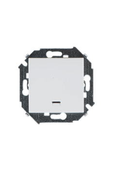 Simon 15 Белый Выключатель кнопочный с подсветкой, 16А, 250В, винт.зажим - фото 23403