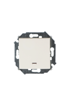 Simon 15 Бежевый Выключатель кнопочный с подсветкой, 16А, 250В, винт.зажим - фото 23404