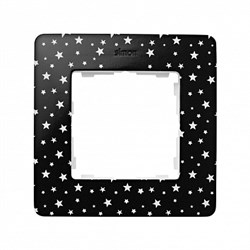 Simon 82 Detail Черный в белую звёздочку, основание белое Рамка 1-ая - фото 24273