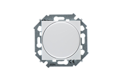 Simon 15 Белый Светорегулятор поворотно-нажимной, проходной, 500Вт 230В, винт. зажим - фото 24542