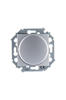 Simon 15 Алюминий Светорегулятор поворотно-нажимной, проходной, 500Вт, 230В, винт. зажим - фото 24551