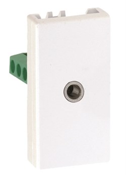Simon 27 Мех Белая Розетка для подключения разъёма audio mini-jack (3,5 мм), узкий, винты - фото 24581