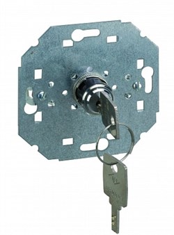 Simon 75 Мех Кнопочный выключатель сист.упр. с поворотным мех. и ключом, 5 А / 250 В, S82,82N,88 - фото 24702