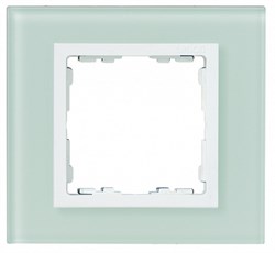 Simon 82 Centr. Натуральный/Белый (стекло) Рамка с суппортом на 5 узких модулей - фото 24796
