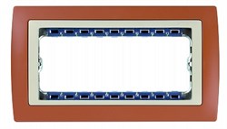 Simon 82 Centr. Терракот/Слоновая кость Рамка с суппортом на 8 узких модулей - фото 24803