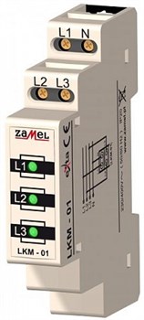 Zamel Сигнализатор световой 3Ф зеленый IP20 на DIN рейку - фото 25193