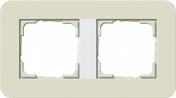 Gira серия E3 Песочный/белый глянцевый Рамка 2-ая - фото 26389