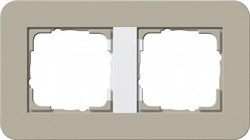 Gira серия E3 Серо-беж./белый глянцевый Рамка 2-ая - фото 26406