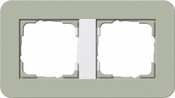 Gira серия E3 Серо-зеленый/белый глянцевый Рамка 2-ая - фото 26428