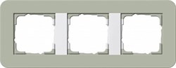 Gira серия E3 Серо-зеленый/белый глянцевый Рамка 3-ая - фото 26429