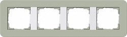 Gira серия E3 Серо-зеленый/белый глянцевый Рамка 4-ая - фото 26430
