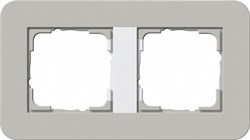 Gira серия E3 Серый/белый глянцевый Рамка 2-ая - фото 26438