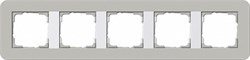 Gira серия E3 Серый/белый глянцевый Рамка 5-ая - фото 26441