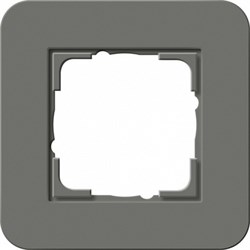 Gira серия E3 Темно-серый/белый глянцевый Рамка 1-ая - фото 26447