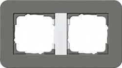 Gira серия E3 Темно-серый/белый глянцевый Рамка 2-ая - фото 26448