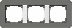 Gira серия E3 Темно-серый/белый глянцевый Рамка 3-ая - фото 26449