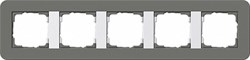 Gira серия E3 Темно-серый/белый глянцевый Рамка 5-ая - фото 26451