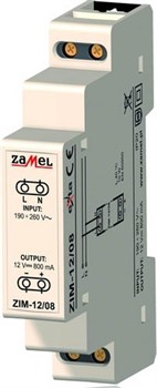 Zamel Блок питания импульсный 230VAC/12VDC 800мА IP20 на DIN рейку 1мод - фото 26992