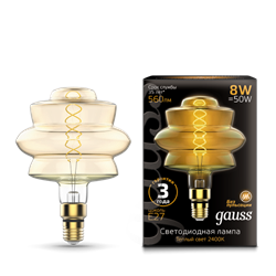 Лампа Gauss Led Vintage Filament Flexible BD180 8W 560lm E27 180*250mm Golden 2400K 1/4 - фото 34060