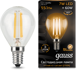 Лампа Gauss LED Filament Globe E14 9W 2700K 1/10/50 - фото 34098
