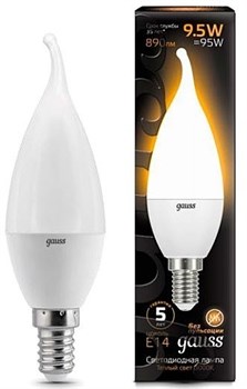 Лампа Gauss LED Candle tailed E14 9.5W 3000K 1/10/50 - фото 34108