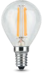 Лампа Gauss LED Filament Globe E14 5W 2700K 1/10/50 - фото 34161