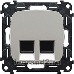 Розетка двойная RJ45 Кат.5е UTP Valena Allure (жемчуг) - фото 35044