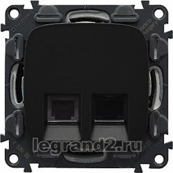 Розетка RJ11+RJ45 Кат.6 UTP 
                        Legrand Valena Allure (антрацит) - фото 35089