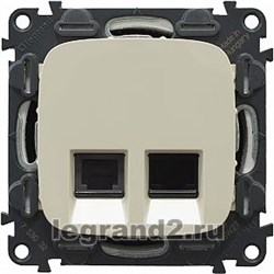 Розетка RJ11+RJ45 Кат.6 UTP 
                        Legrand Valena Allure (слоновая кость) - фото 35096