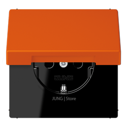 SCHUKO®-розетка с откидной крышкой и со встроенной повышенной защитой от прикосновения orange vif - фото 38995