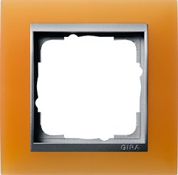 Рамка 1-пост для центральных вставок алюминий, Gira Event Оранжевый - фото 3931