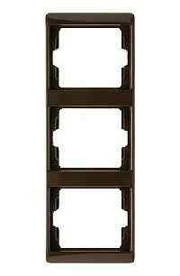 Рамка тройная Arsys, для вертикального монтажа, коричневый глянцевый 13330001 - фото 40570
