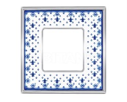 Рамка 1-ая Fede Vintage Porcelain Blue Lys/Светлый хром FD01341AZCB IP20 - фото 42589