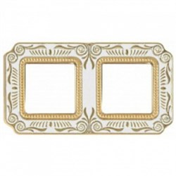 Рамка 2-ая Fede Smalto Italiano Firenze Gold White Patina FD01362OPEN IP20 - фото 42659