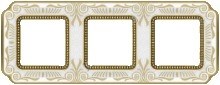 Рамка 3-ая Fede Smalto Italiano Firenze Gold White Patina FD01363OPEN IP20 - фото 42754