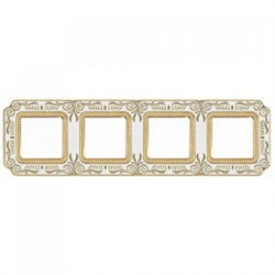 Рамка 4-ая Fede Smalto Italiano Firenze Gold White Patina FD01364OPEN IP20 - фото 42838