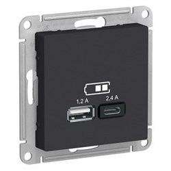 USB розетка зарядка 2 порта 5B 2,4А ATN001039 Schneider Electric Atlas Design - фото 45557