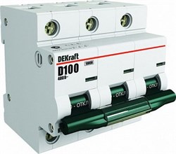 Автоматический выключатель DEKraft ВА-201 100А 3п 13021DEK, 10кА, D - фото 48075