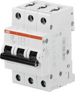 Автоmaтический выключатель ABB 3 полюсный S203 C4А хар C 6кА 2CDS253001R0044 - фото 48952